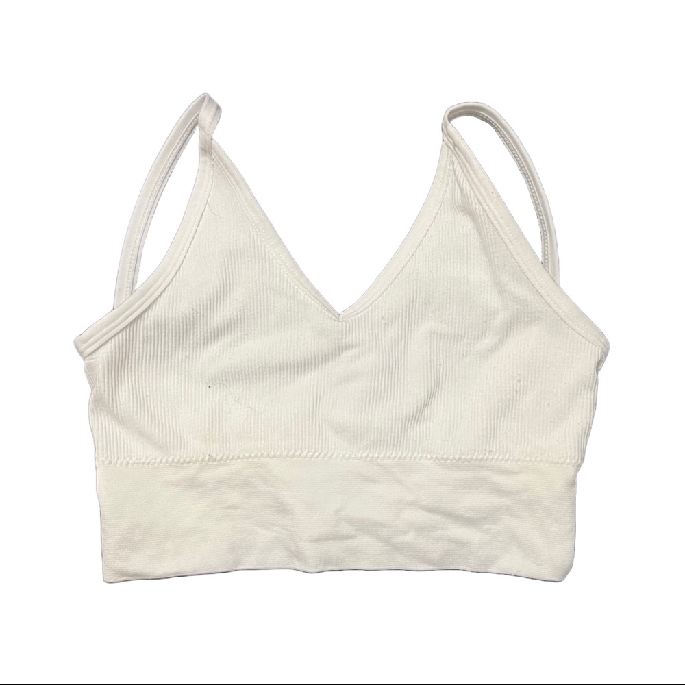 White Seamless Crop Tank Top